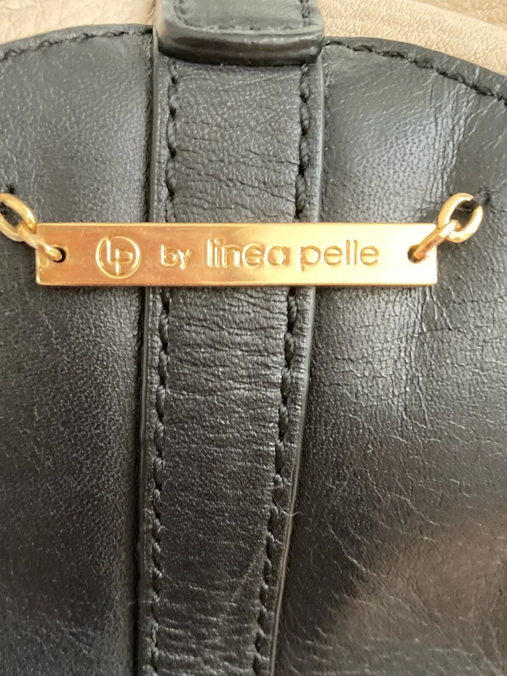 LP by Linea Pelle Hayden Bicolor Leather Satchel Bag - Cream & Black